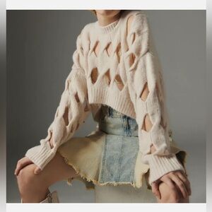 NWT Silence + Noise Clara Open Knit Pullover Sweater